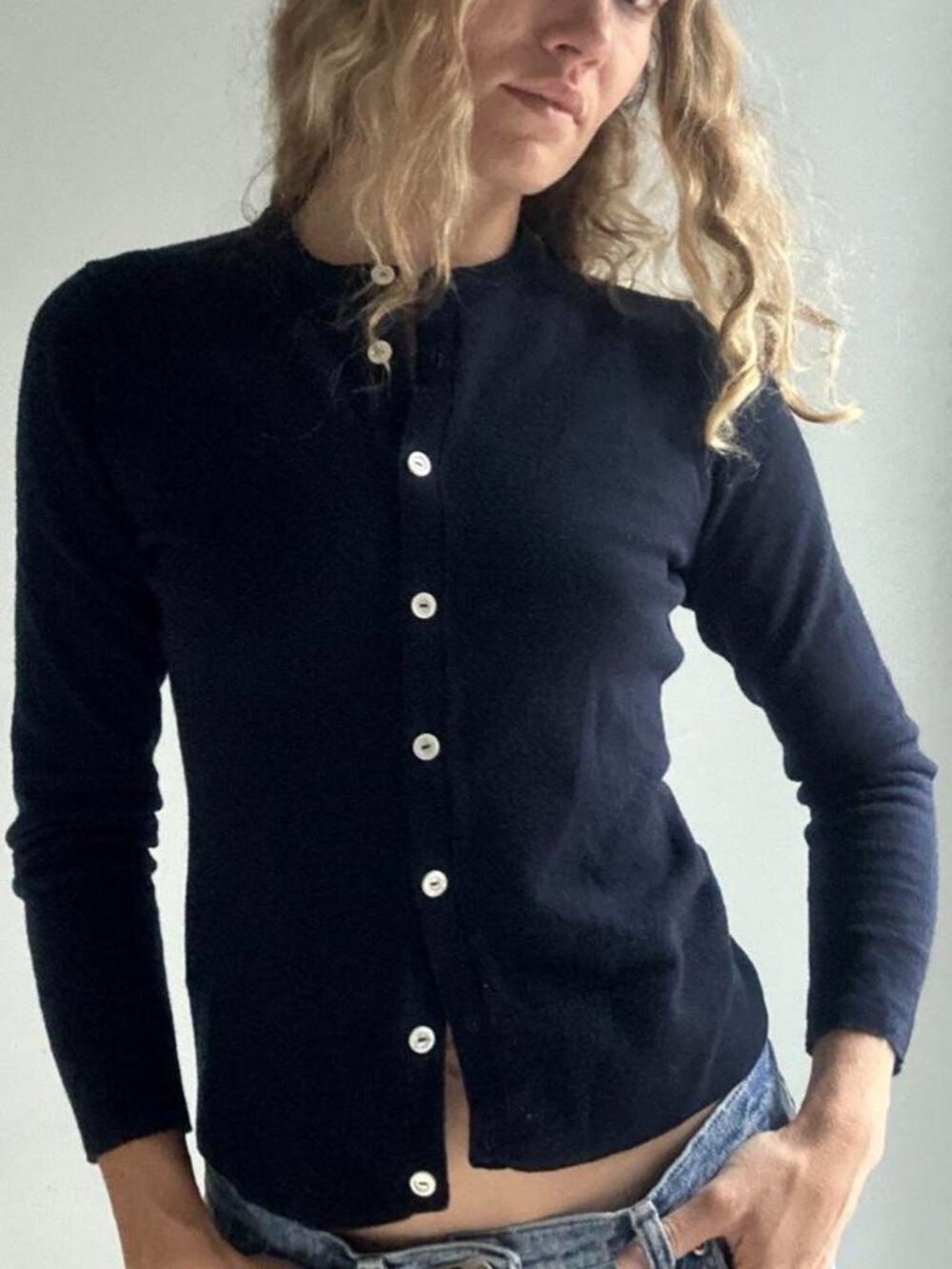 Brooks Brothers Navy Saxxon Wool Cardigan